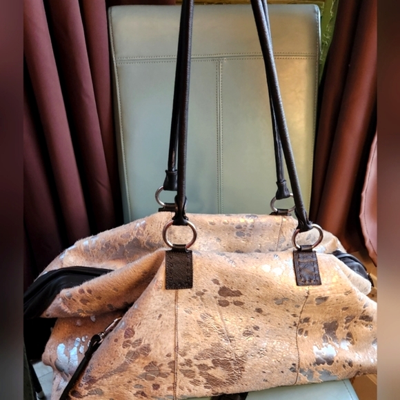 BS TRADING Western Silver Acid Washed Cowhide Custom Texas Weekender Satchel 24" - Picture 12 of 16